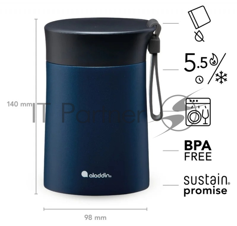 Термос для еды Stanley Aladdin Bistro Thermavac 0.4л. темно-синий/черный (10-10495-001)