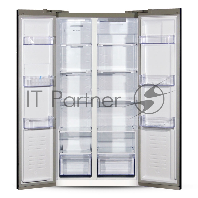 Холодильник GiNZZU NFK-462 Side-by-side стальной inverter