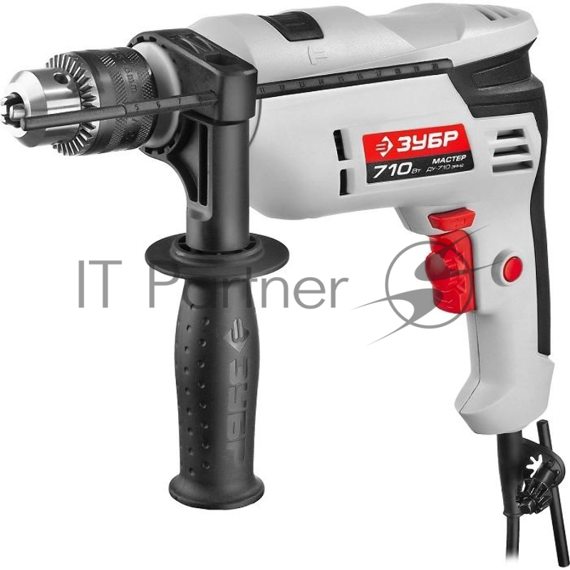 Дрель ЗУБР МАСТЕР ДУ-710 ЭРМ2 Дрель-ударная { патрон 13мм, реверс, сталь 10 мм / бетон 13 мм / дерево 20 мм, 710Вт }