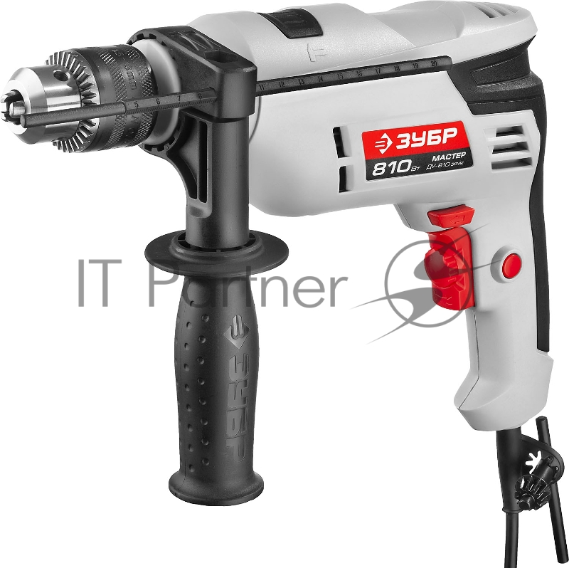 Дрель ЗУБР МАСТЕР ДУ-810 ЭРМ2 Дрель-ударная { патрон 13мм, реверс, сталь 10 мм / бетон 13 мм / дерево 20 мм, 710Вт }