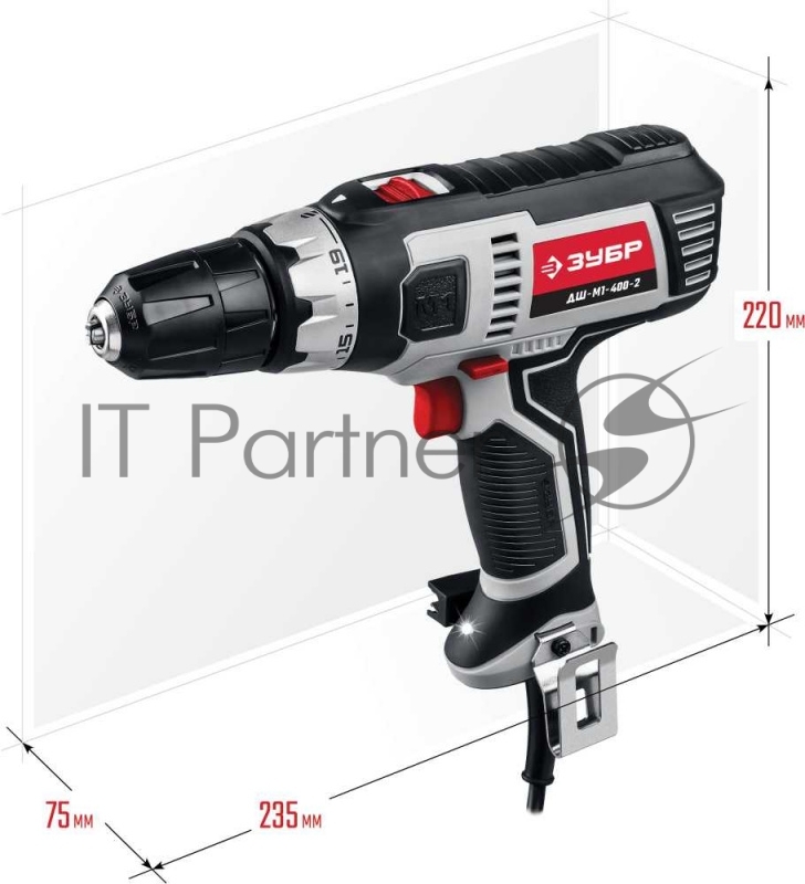 Дрель-шуруповерт Зубр ДШ-М1-400-2 400Вт патрон:быстрозажимной