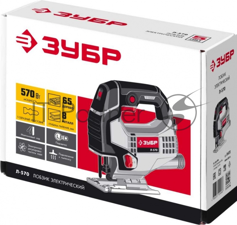Лобзик Зубр Л-570 +1пил. 570Вт 3000ходов/мин от электросети