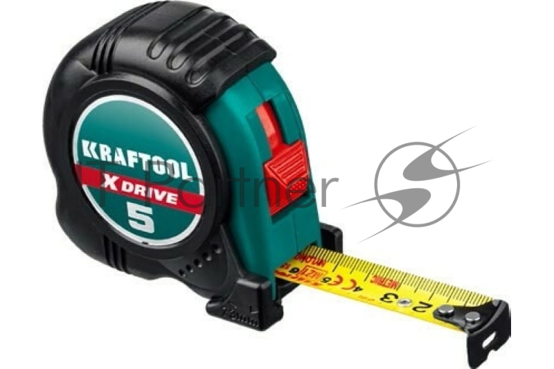 Рулетка с ударостойким обрезиненным корпусом KRAFTOOL X-Drive 5м / 19мм