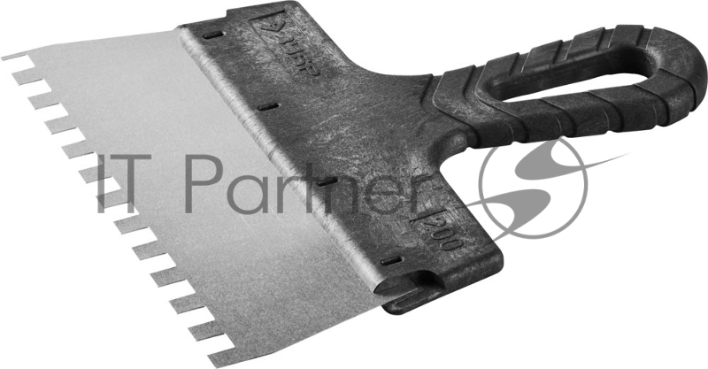 Шпатель ЗУБР Мастер ФАСАДНЫЙ, нержавеющее полотно, 200мм, зуб 8х8мм