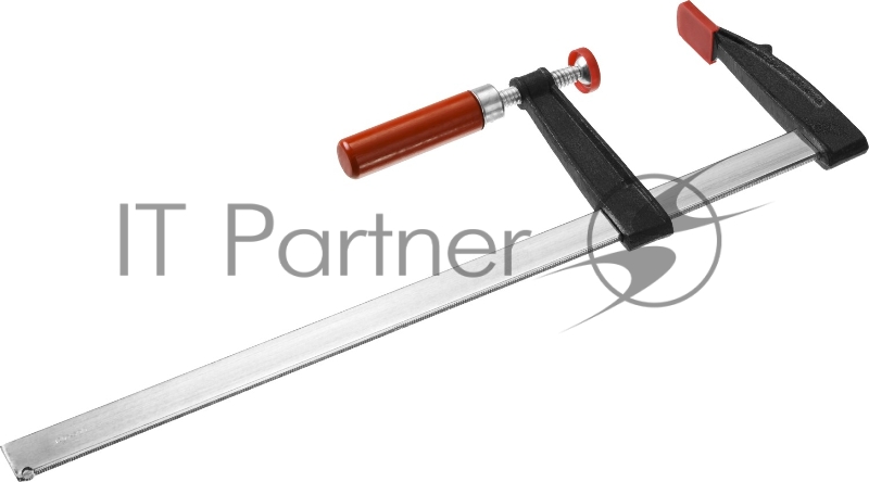 Струбцина ЗУБР СТАНДАРТ, тип F, деревянная ручка, стальная закаленная рейка, 120х500мм