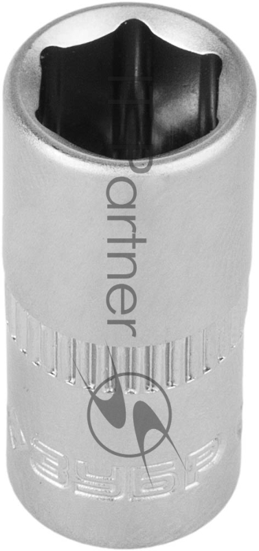 Головка торцовая ЗУБР Мастер (1/4), Cr-V, FLANK, хроматированное покрытие, 8мм
