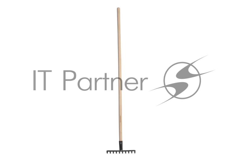 Грабли садовые GRINDA 10 прямых зубьев, 260х80х1300 мм, с деревянным черенком