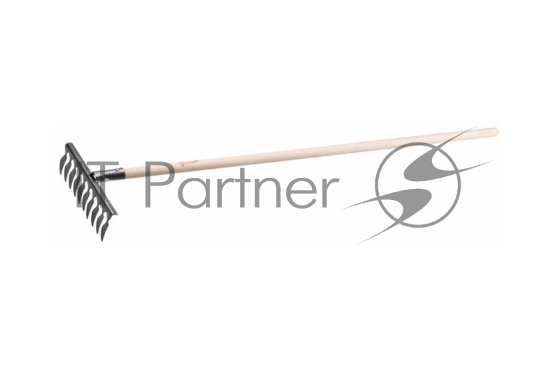 Грабли садовые GRINDA 12 витых зубьев, 384х95х1300мм, с деревянным черенком