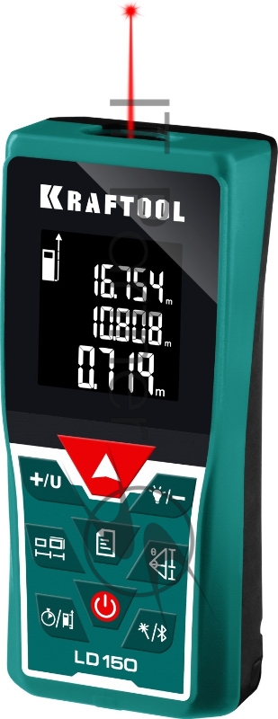 Дальномер LD-150 лазерный, дальность 5см - 150м, точность 1,5 мм, KRAFTOOL 34767