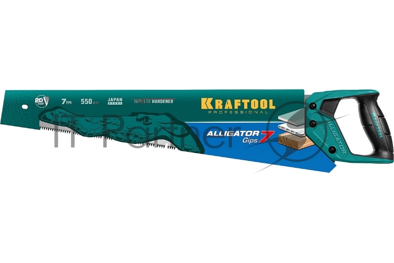 Ножовка для гипса Alligator GIPS 7, 550 мм, 7 TPI специальный зуб, KRAFTOOL