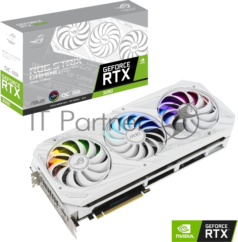Видеокарта ASUS ROG-STRIX-RTX3090-O24G-WHITE// HDMI*2 DP*3 24G D6 90YV0F96-M0NM00