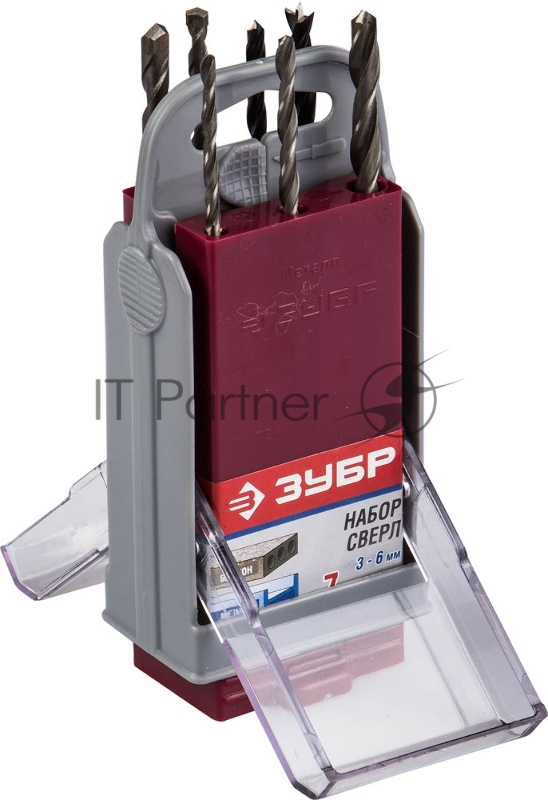 Набор сверл ЗУБР 7 шт., в супер боксе, комбинированный