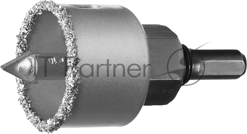 Коронка-чашка ЗУБР Профессионал c карбид-вольфрамовым нанесением, 38 мм, высота 25 мм, в сборе с державкой и сверлом