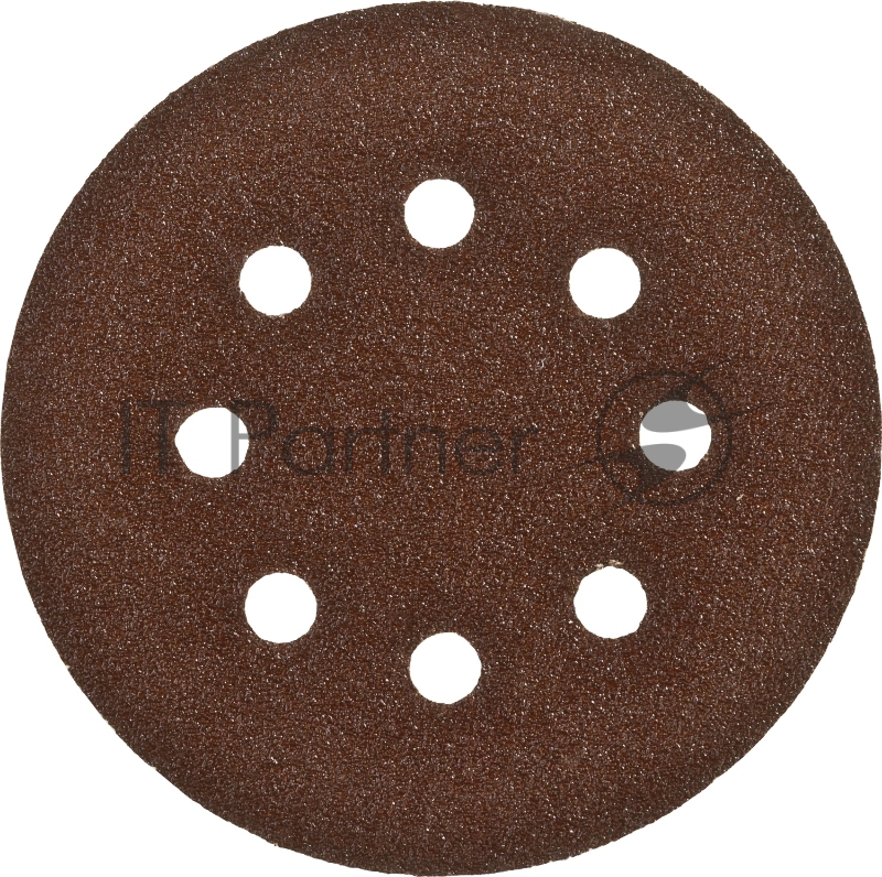 Круг шлифовальный ЗУБР СТАНДАРТ из абразивной бумаги на велкро основе, 8 отв., Р80, 125мм, 5шт