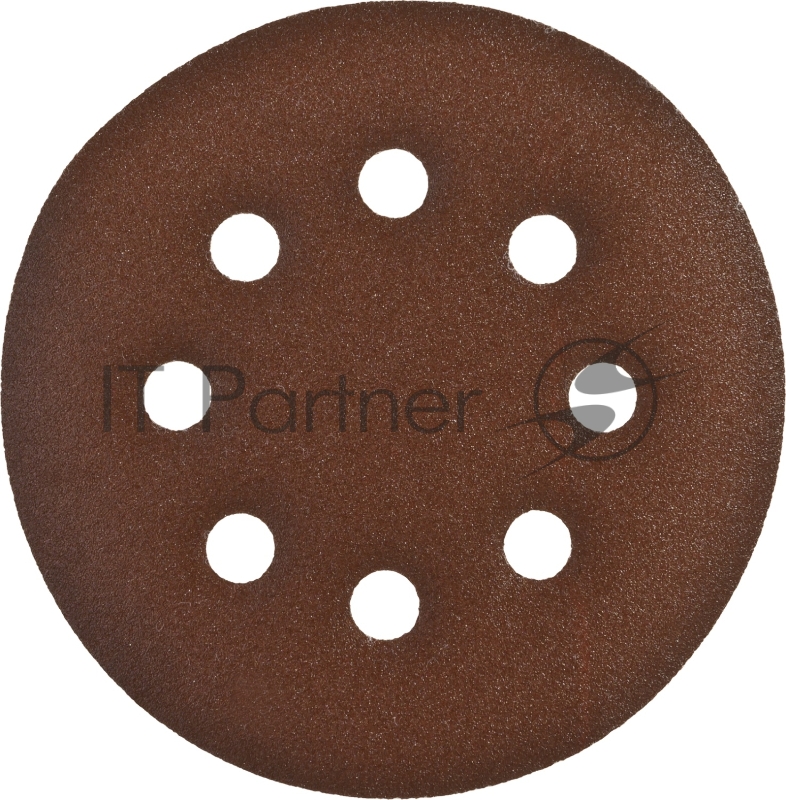 Круг шлифовальный ЗУБР СТАНДАРТ из абразивной бумаги на велкро основе, 8 отв., Р180, 125мм, 5шт