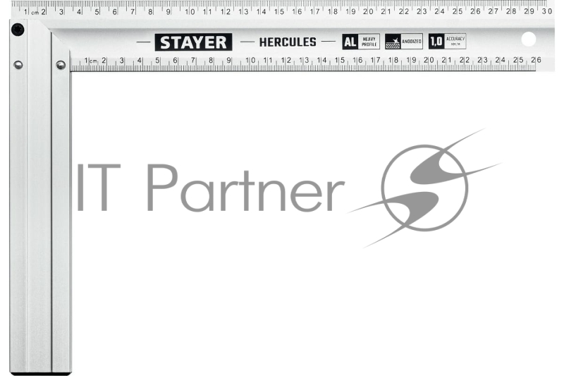 Жесткий столярный угольник с усиленным алюминиевым полотном STAYER HERCULES 300 мм