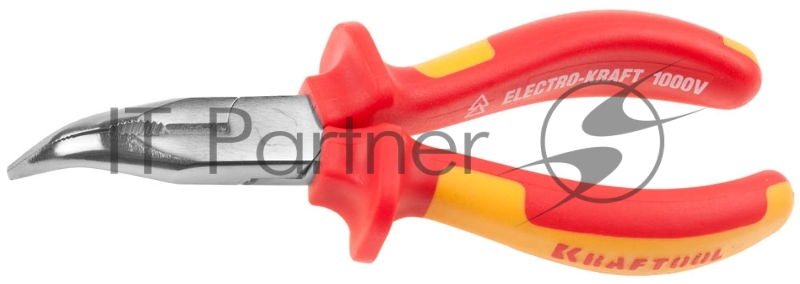 Тонкогубцы Kraftool KRAFTOOL ELECTRO-KRAFT изогнутые, Cr-Mo сталь, двухкомпонентная рукоятка, хромированное покрытие, 160мм 2202-4-16_z01