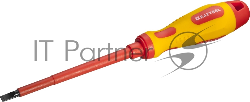 Отвертка KRAFTOOL, высоковольтная, Cr-Mo-V стержень, двухкомпонент. маслобензостойкая рукоятка, SL, 5,5х125мм
