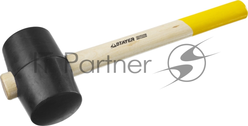 Чёрная резиновая киянка с деревянной рукояткой STAYER 340г