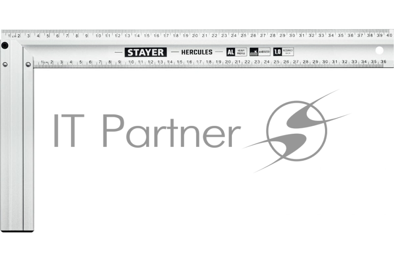 Жесткий столярный угольник с усиленным алюминиевым полотном STAYER HERCULES 400 мм