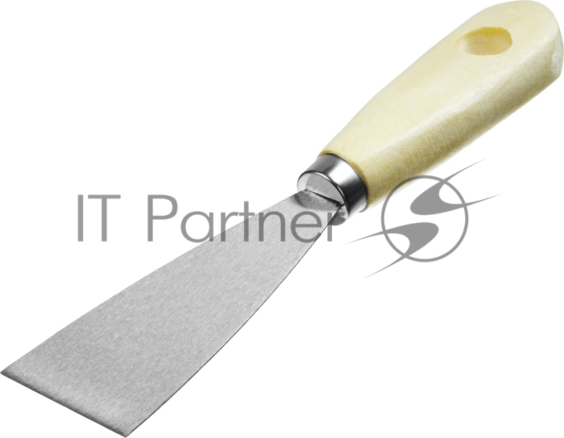 Шпатель стальной MIRAX 40 мм, деревянная ручка