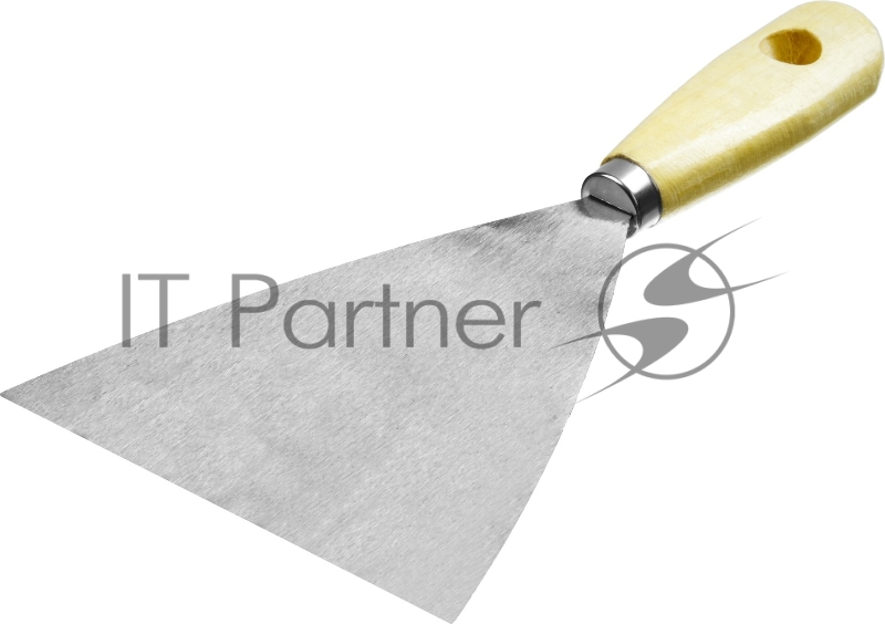 Шпатель стальной MIRAX 120 мм, деревянная ручка