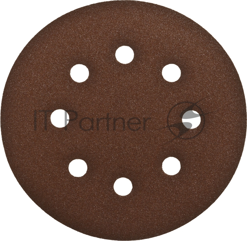 Круг шлифовальный из абразивной бумаги, ЗУБР Стандарт 35350-150-120, на велкро основе, 6 отв., Р120, 150мм, 5шт