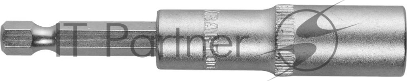 Бита KRAFTOOL с торцовой головкой, удлиненная, Cr-V, хвостовик E 1/4, 10мм
