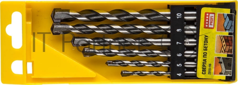 Набор сверл по бетону PROFESSIONAL STAYER ProHammer 6 шт: d 4-5-6-6-8-10 мм