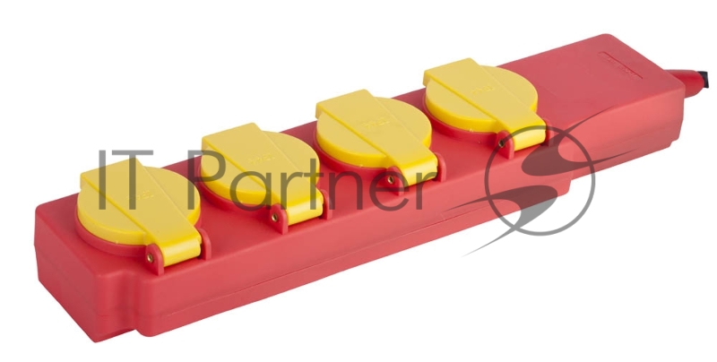Удлинитель силовой СТРОИТЕЛЬ, 5 м, 3500 Вт, 4 гнезда, с крышками, ПВС 3x1 мм2 СВЕТОЗАР