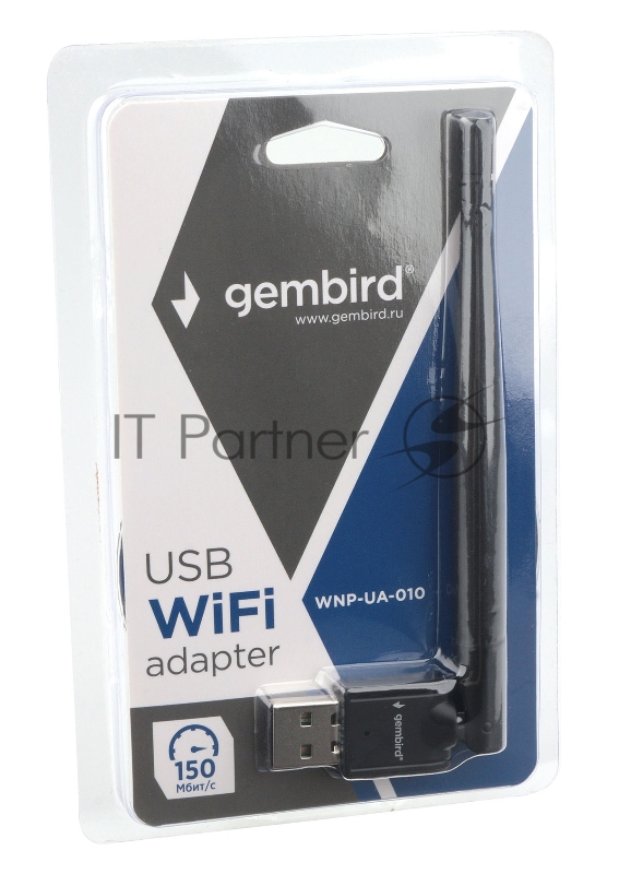 Сетевой адаптер WiFi Gembird 150 Мбит, USB, 802.11b/g/n