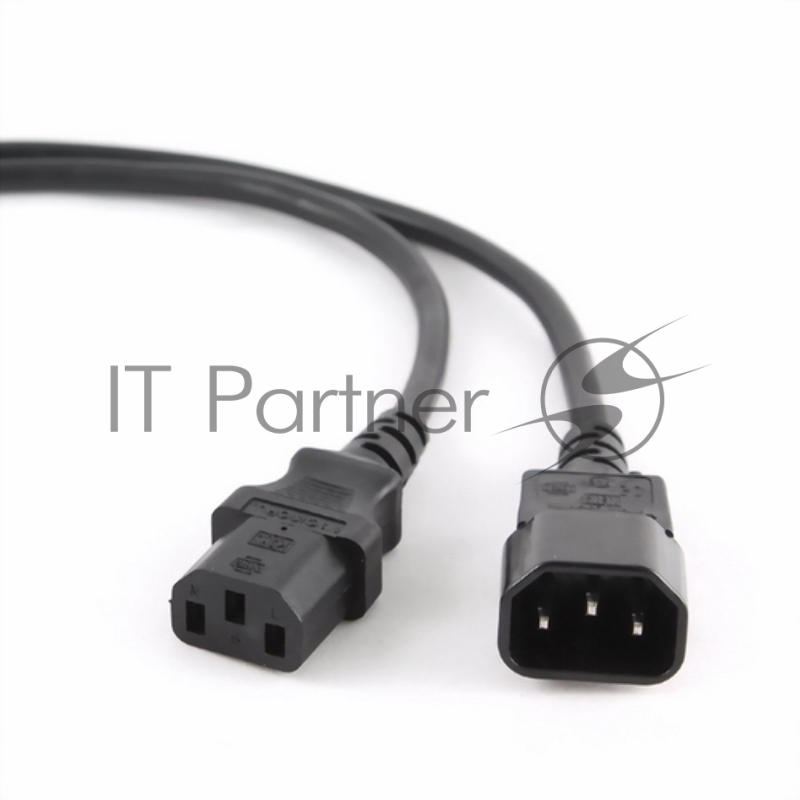 Кабель питания сист.блок-монитор Cablexpert PC-189-VDE-5M, 5м, C13-C14, VDE, 10А, Сечение провода: 0,75 мм2, черный, с заземлением