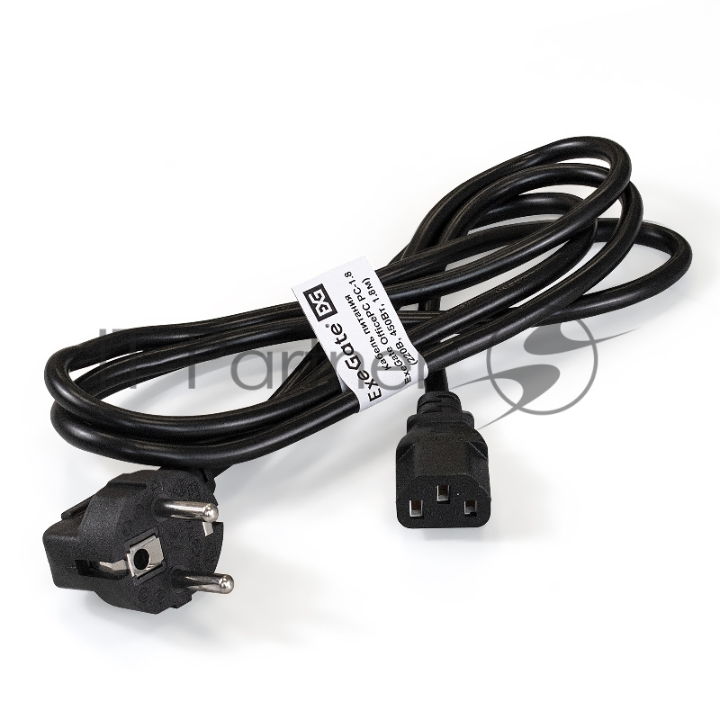 Кабель питания ExeGate EX287264RUS PC-1,8 OfficePC 450W (Евровилка Schuko ->С13) черный, 1.8м