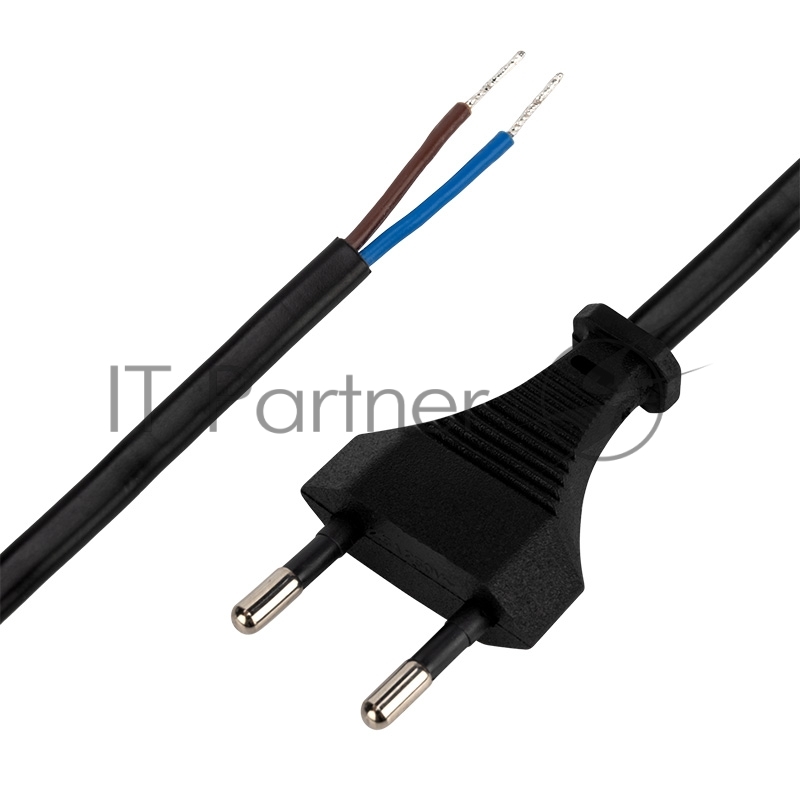 Сетевой шнур 2х0,75 мм², 1,8 м черный REXANT