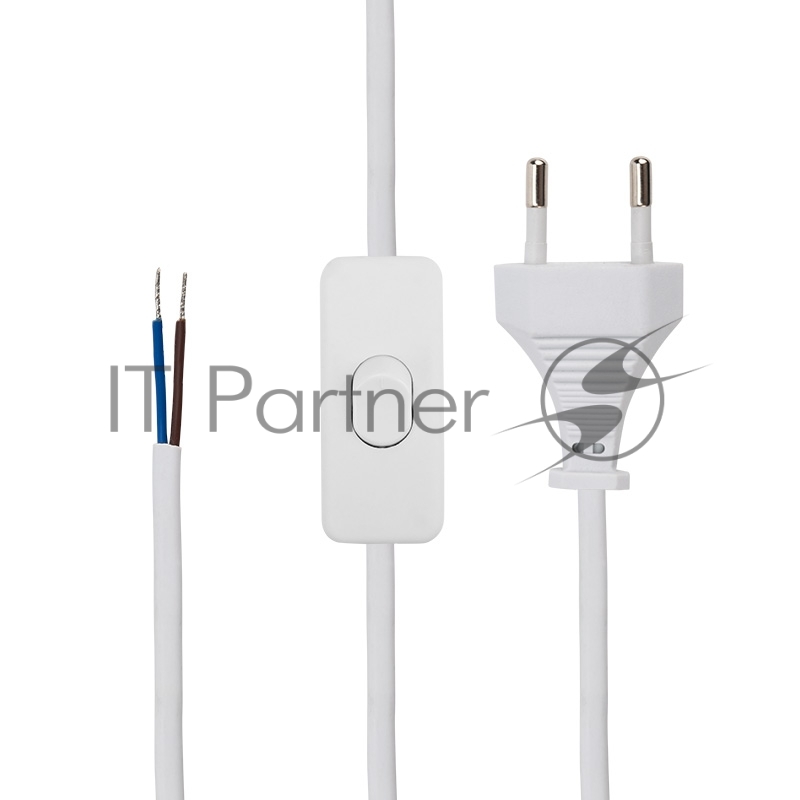 Сетевой шнур с выключателем 2х0,75 мм², 1,8 м белый REXANT