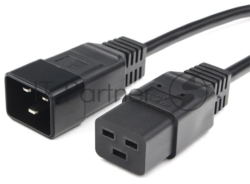 Шнур POWERCUBE ПВС-АП 3*1,5 C19C20-250-16-1,8, черный, 1,8 м, C19C20, 3x1.5, 16А, с заземлением, Power Cube, Россия