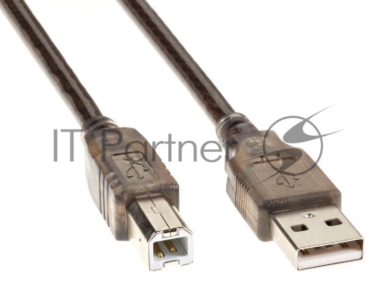 Кабель AM/BM USB2.0 3м Telecom прозрачная изоляция, VUS6900T-3MTP