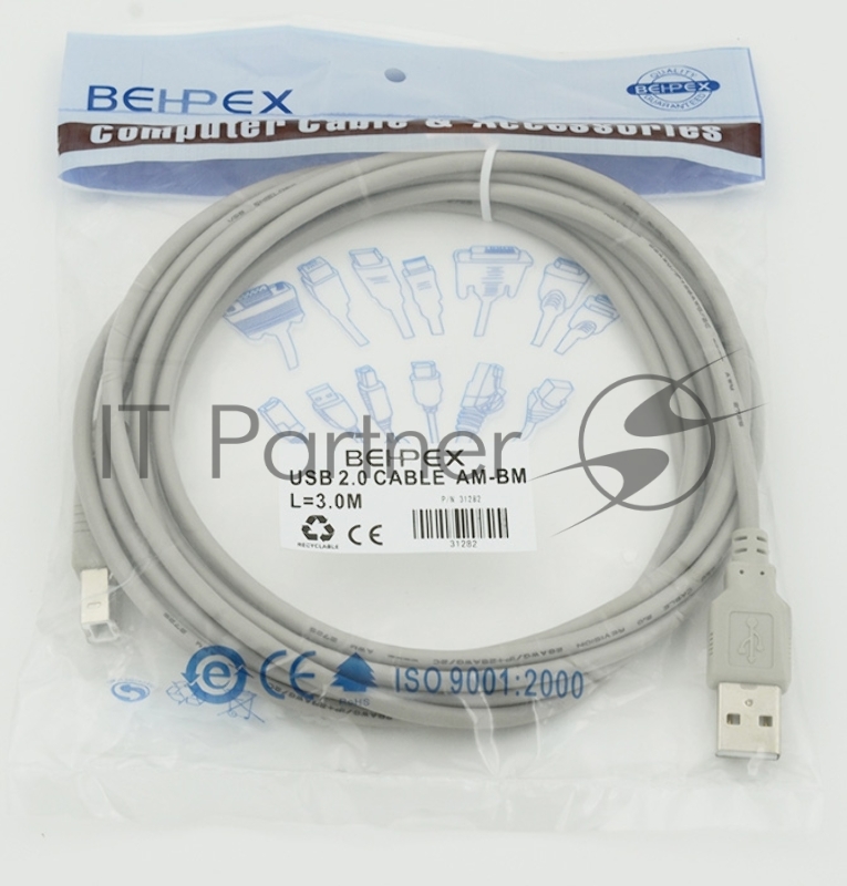 Кабель USB2.0 USB A (m)/USB B (m) 3м