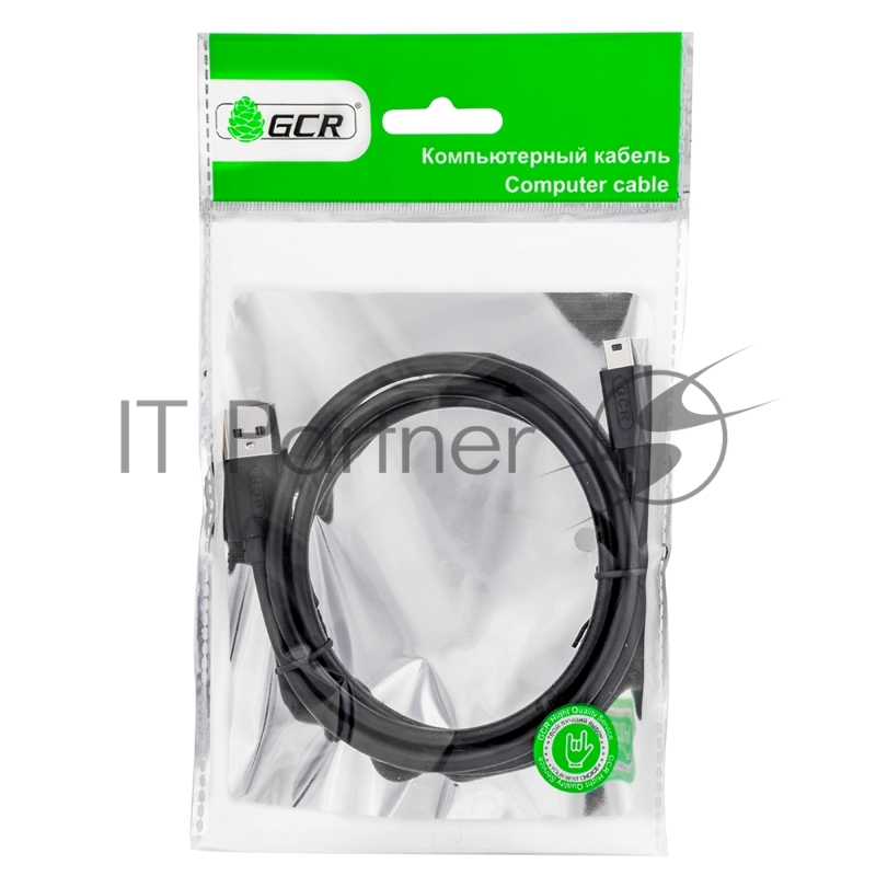 Кабель Greenconnect Кабель интерфейсный USB 2.0 1.5m Premium AM / mini 5P, 28 / 28 AWG двойное экранирование, антифриз, черный
