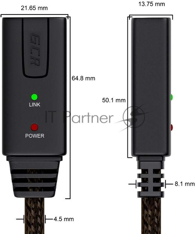 Кабель Greenconnect Кабель Удлинитель активный USB 2.0 3.0m Premium, AM/AF, 28/24 AWG экран, армированный морозостойкий с усилителем и разъёмом для доп.питания (GCR-UEC3M2-BD2S-3.0m)