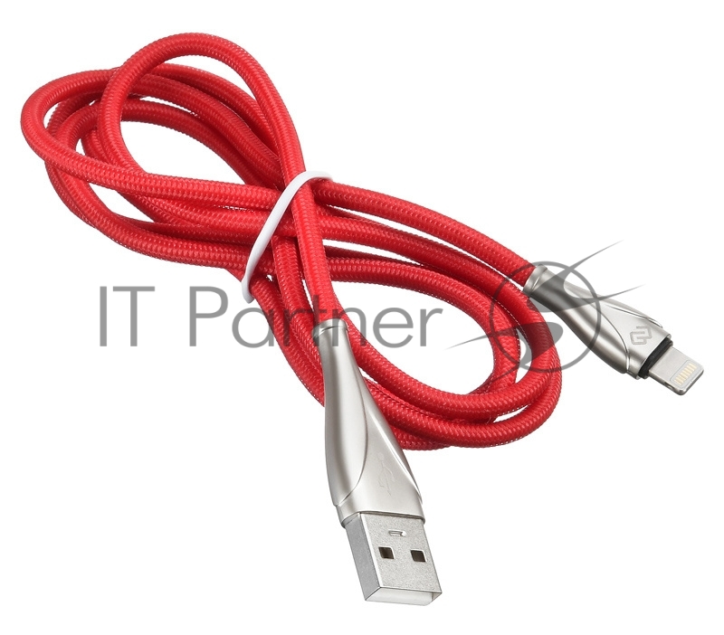 Кабель Digma USB A (m) Lightning (m) 1.2м красный