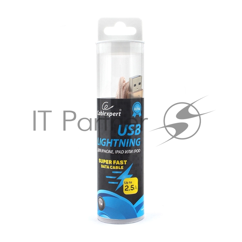 Кабель Cablexpert для Apple CC-U-APUSB01Gd-1M, AM/Lightning, серия Ultra, длина 1м, золотой, блистер