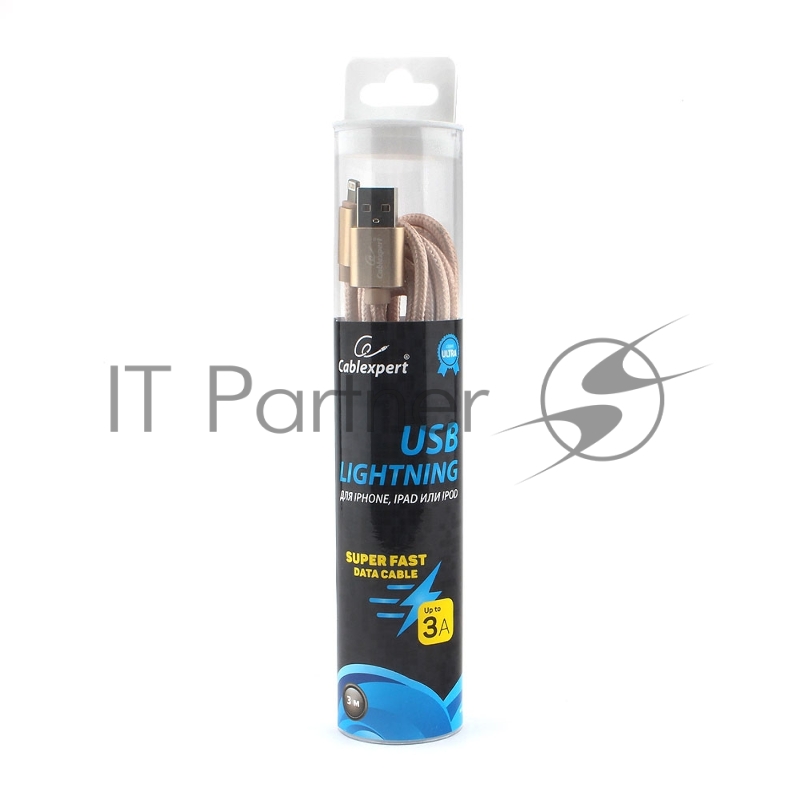 Кабель Cablexpert для Apple CC-U-APUSB02Gd-3M, AM/Lightning, серия Ultra, длина 3м, золотой, блистер