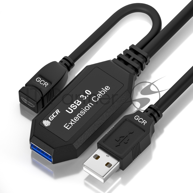 GCR Удлинитель активный 5.0m USB 3.0, AM/AF, черный, с усилителем сигнала, доп.питание micro, GCR-51927 GCR Удлинитель активный 5.0m USB 3.0, AM/AF, черный, с усилителем сигнала, доп.питание micro, GCR-51927