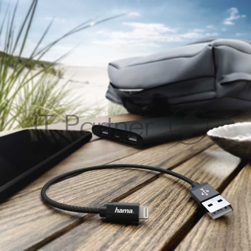 Кабель Hama 00178280 Lightning (m) USB 2.0 (m) 0.2м черный