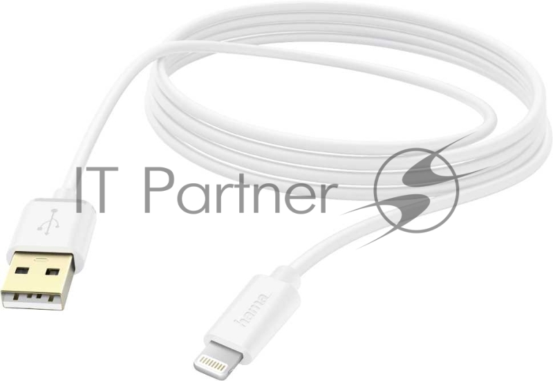 Кабель Hama 00187207 Lightning USB 2.0 (m) 3м белый