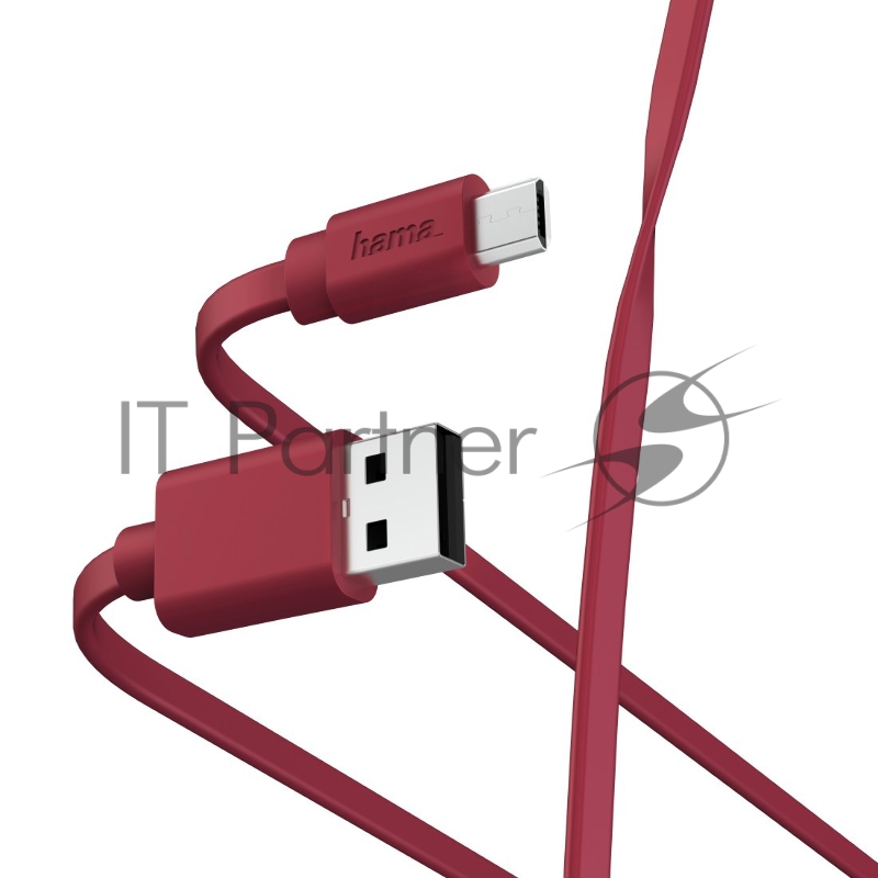 Кабель Hama 00187227 microUSB (m) USB A(m) 1м красный