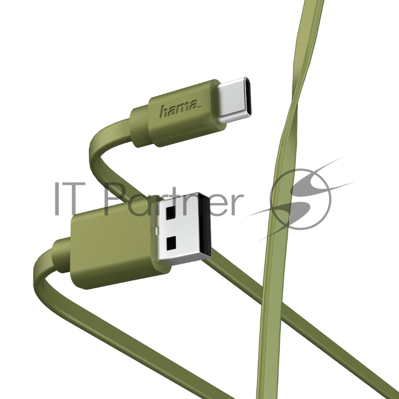 Кабель Hama 00187231 USB Type-C USB A(m) 1м зеленый