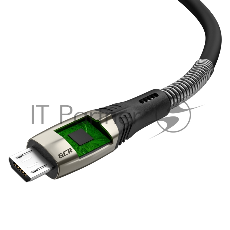 Кабель 1.7m GCR MicroUSB series MERCEDES & SPRING, BLACK, для зарядки, NO Sync data, 22 AWG. GCR-51961