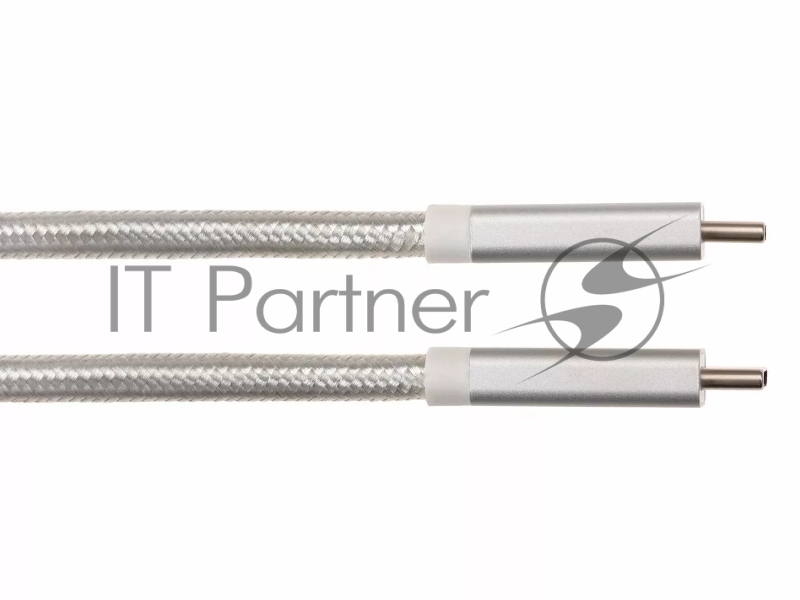 Кабель USB 3.1 Type Cm -- Cm IC 5А 10Gbs длина 1M, Telecom <TC420S> серебряный